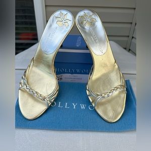 Gold and silver mule heels